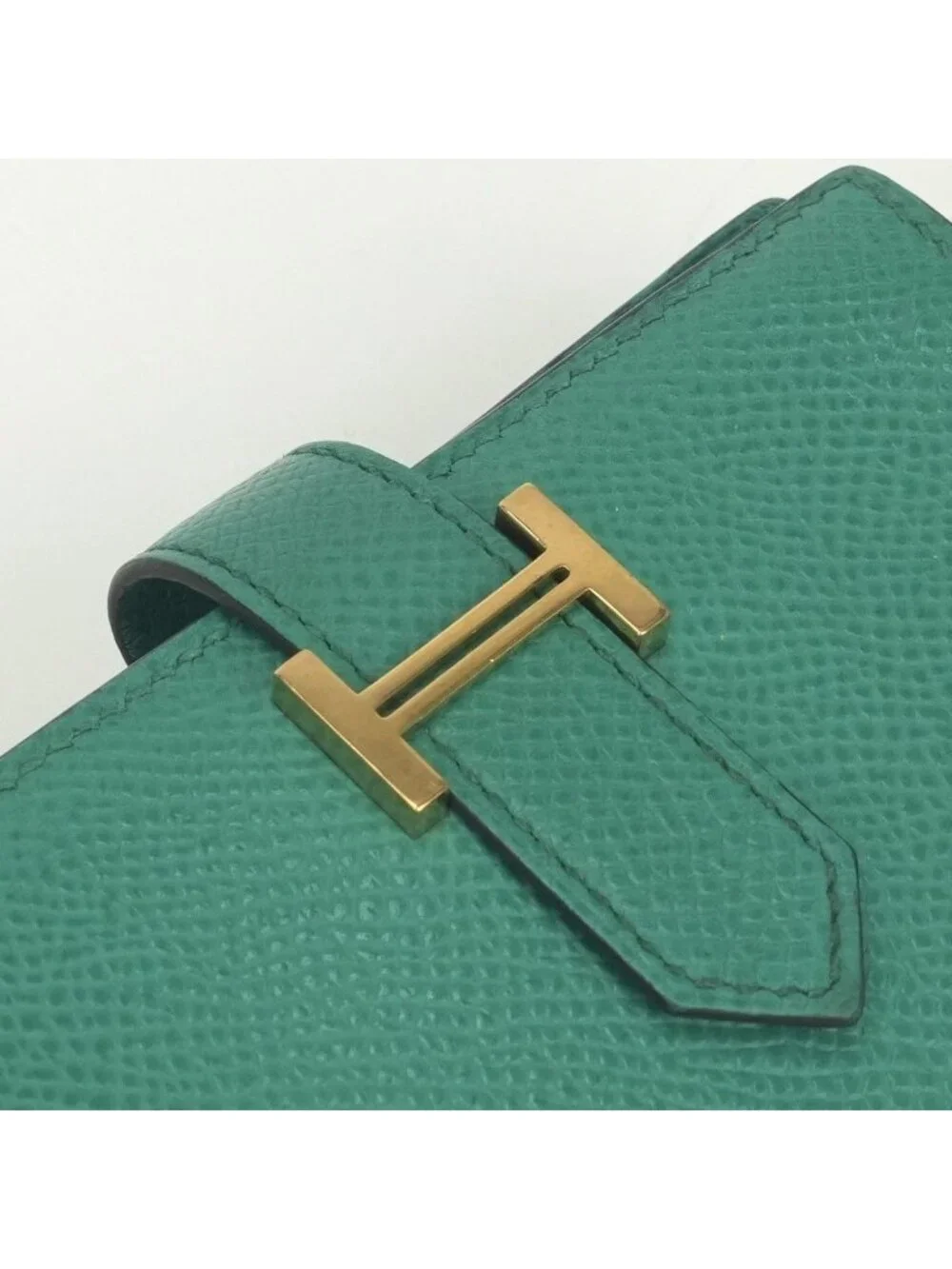 Hermes Bearn Mini Wallet with Coin Purse Bifold Mini Epsom Vert Vertigo Green